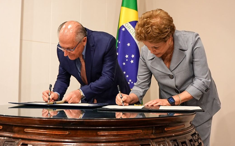 Apoio financeiro: Alckmin e Dilma formalizam R$ 5,7 bilhões do Banco do Brics para o Rio Grande do Sul