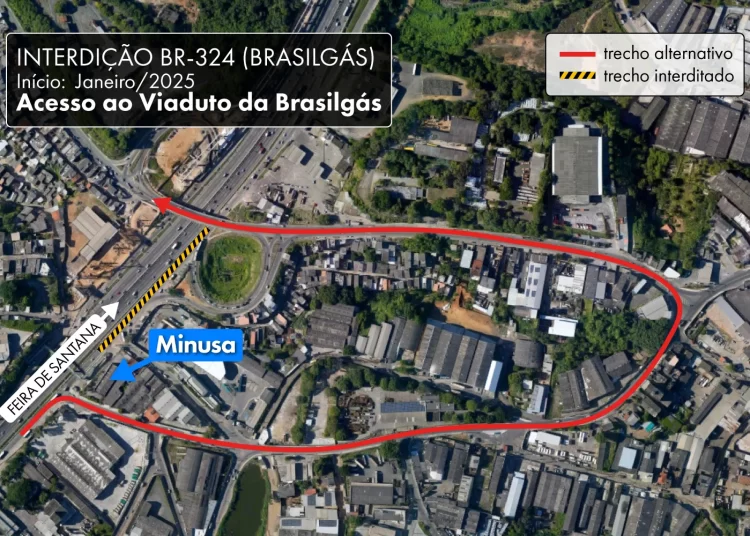 Interdição: Tráfego na via marginal da BR-324 será alterado a partir deste final de semana