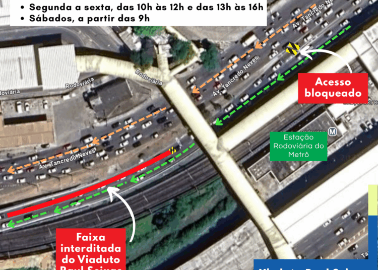 Bloqueio no Trânsito em Salvador: Acesso ao Viaduto Raul Seixas na Av. Tancredo Neves será restrito a partir desta quinta-feira (25)