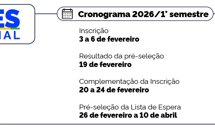Ensino Superior: Inscrições do Fies 2026 para o 1º semestre já estão abertas e seguem até 6 de fevereiro