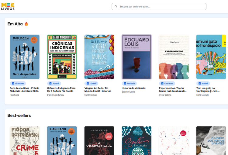 Acesso à cultura: Acervo do MEC Livros é ampliado e chega a 25 mil obras disponíveis gratuitamente